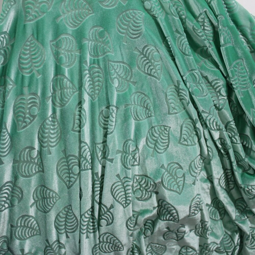Blackmilk Animal Crossing Green Leaf Burned Velvet Handkerchief Dress Size XS - Picture 8 of 11